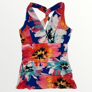 Vintage Venus Floral Cross-Back Tank Top